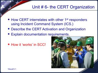 Unit # 6- the CERT Organization