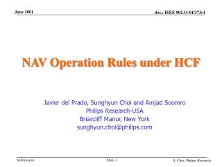 NAV Operation Rules under HCF