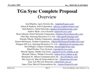 TGn Sync Complete Proposal Overview