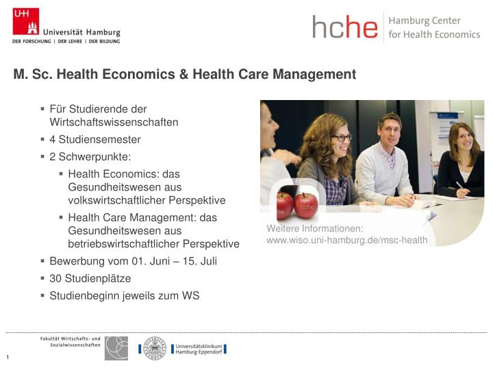 m sc health economics health care management