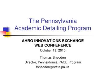 The Pennsylvania Academic Detailing Program