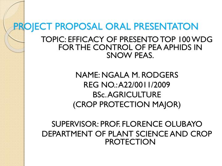 project proposal oral presentaton