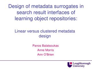 Design of metadata surrogates in search result interfaces of learning object repositories: