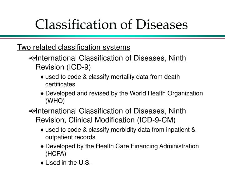 classification of diseases