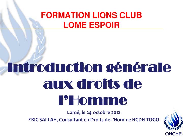 formation lions club lome espoir