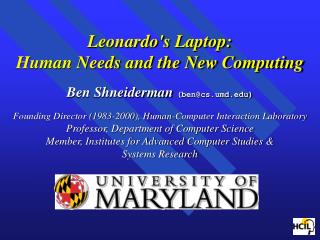 Human-Computer Interaction Laboratory Interdisciplinary research community