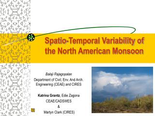 Spatio-Temporal Variability of the North American Monsoon