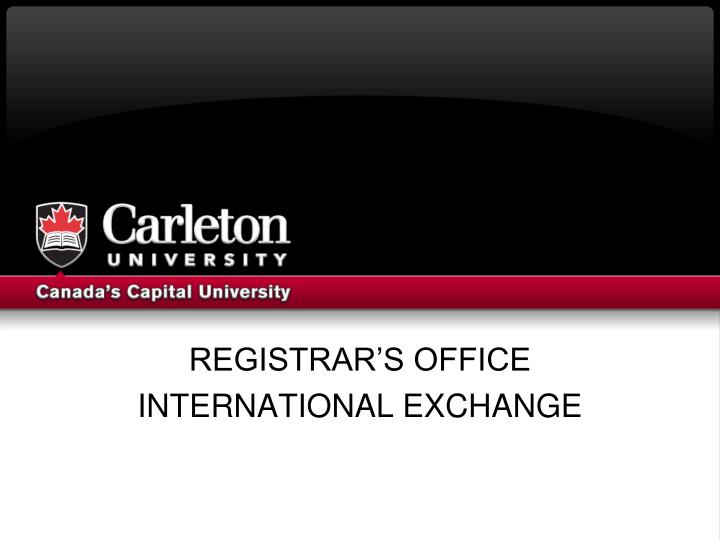 registrar s office international exchange