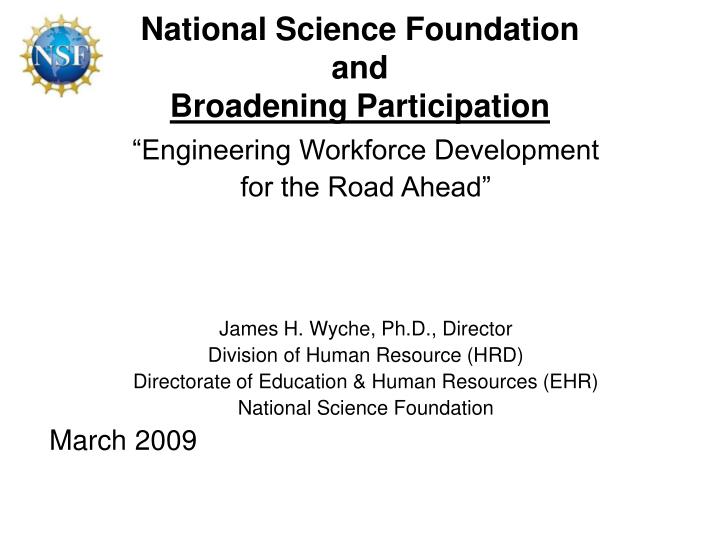 national science foundation and broadening participation