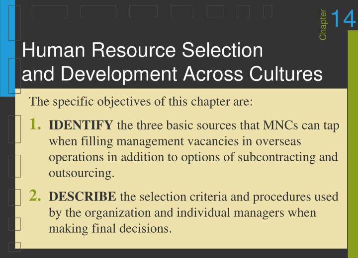 human resource selection and development across cultures