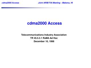 cdma2000 Access