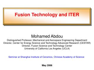 Fusion Technology and ITER