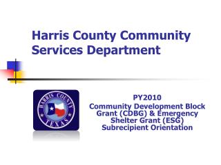 Harris County Community Services Department