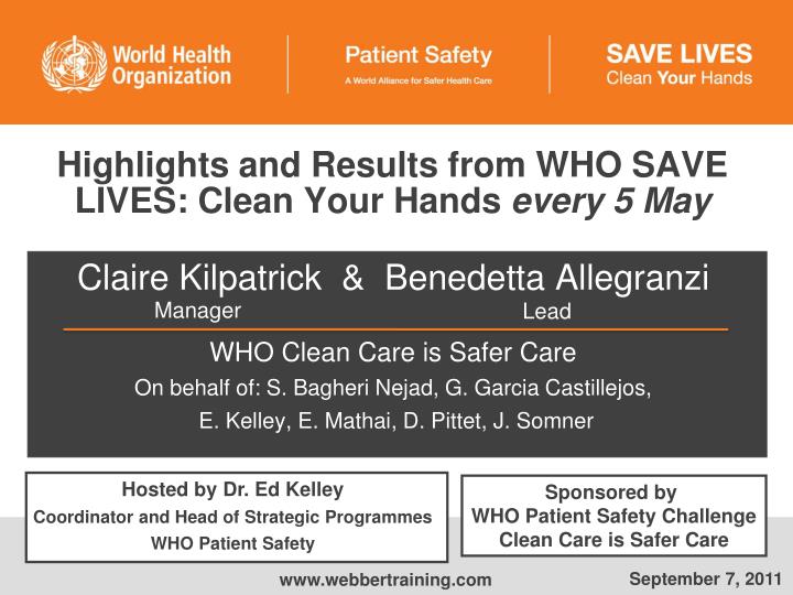 highlights and results from who save lives clean your hands every 5 may