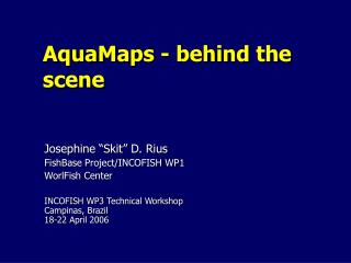 AquaMaps - behind the scene