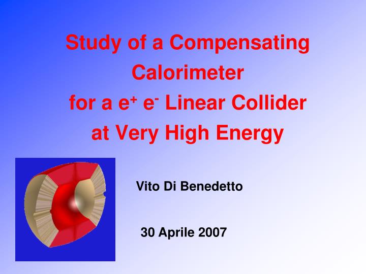 study of a compensating calorimeter for a e e linear collider at very high energy