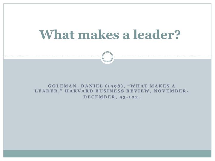 what makes a leader