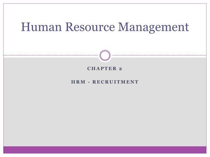 human resource management