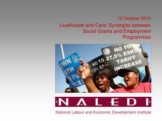 12 October 2010 Livelihoods and Care: Synergies between Social Grants and Employment Programmes