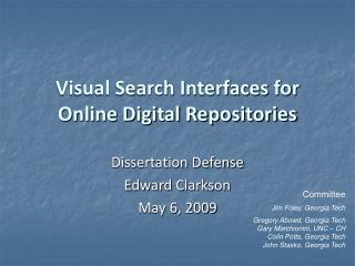 Visual Search Interfaces for Online Digital Repositories