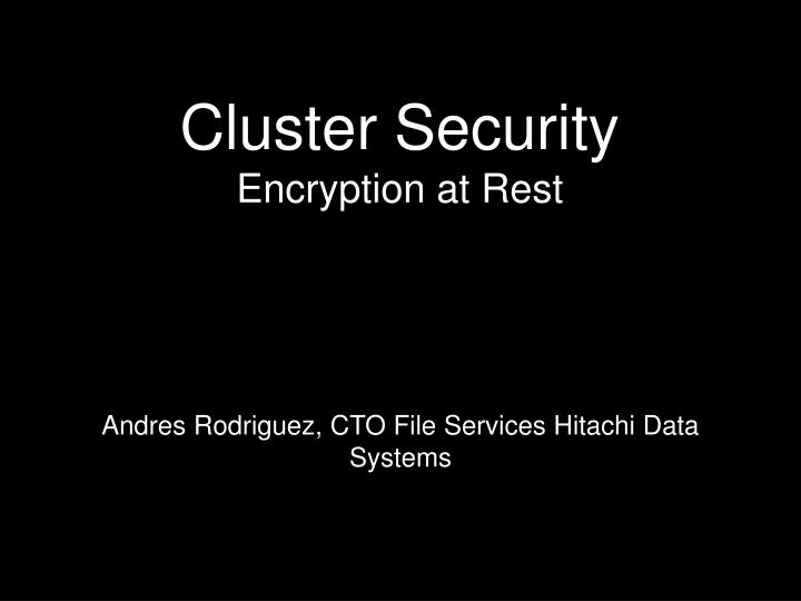 cluster security encryption at rest