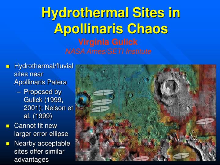 hydrothermal sites in apollinaris chaos