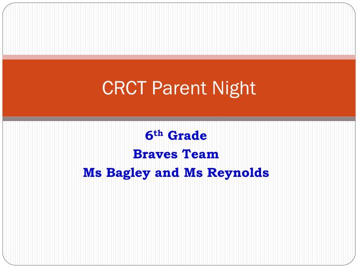 crct parent night