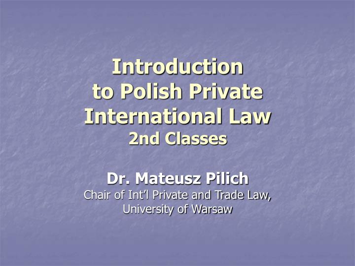 introduction to polish private international law 2nd classes