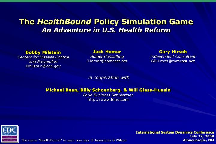 the healthbound policy simulation game an adventure in u s health reform
