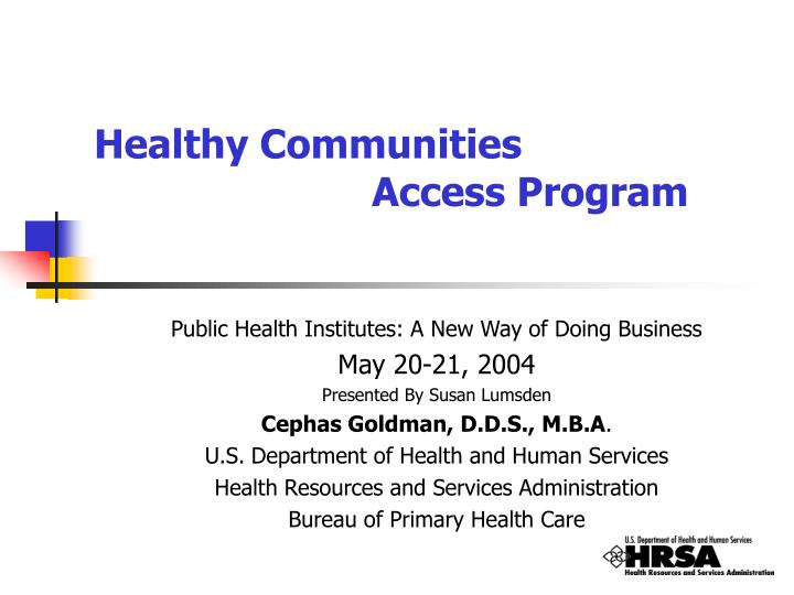 healthy communities access program