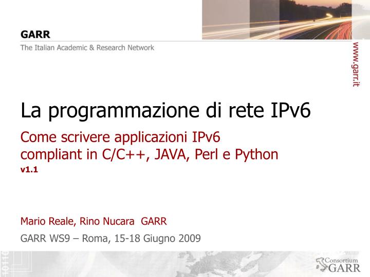 la programmazione di rete ipv6