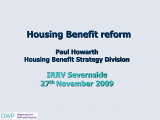 Housing Benefit reform