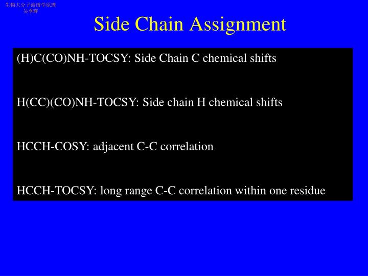 side chain assignment