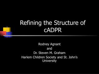 Refining the Structure of cADPR