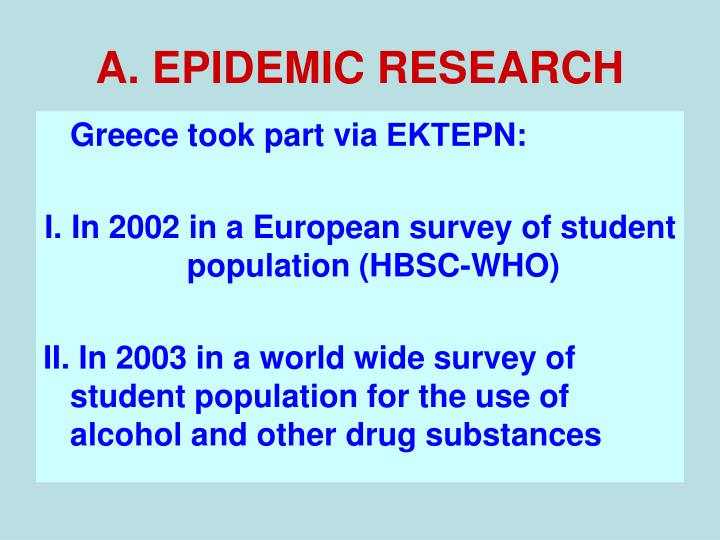 a epidemic research