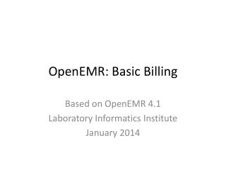 OpenEMR : Basic Billing