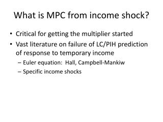 What is MPC from income shock?