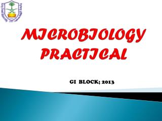 MICROBIOLOGY PRACTICAL
