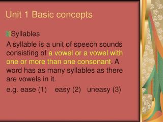 Unit 1 Basic concepts