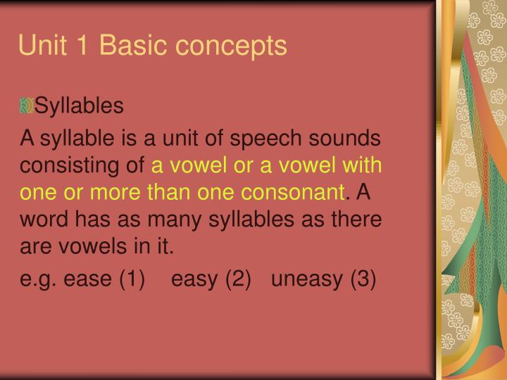 unit 1 basic concepts