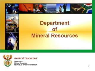 PRESENTATION TO PORTFOLIO COMMITTEE ON MINING OF 2009 / 10 ANNUAL REPORT 			12 OCTOBER 2010
