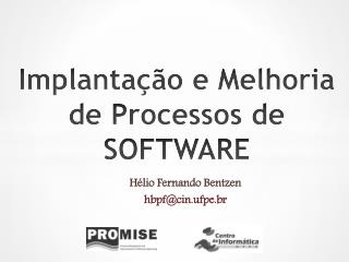 implanta o e melhoria de processos de software