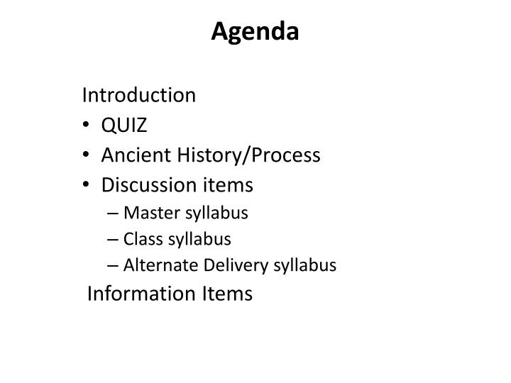 agenda