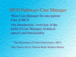 MCO Pathways Care Manager