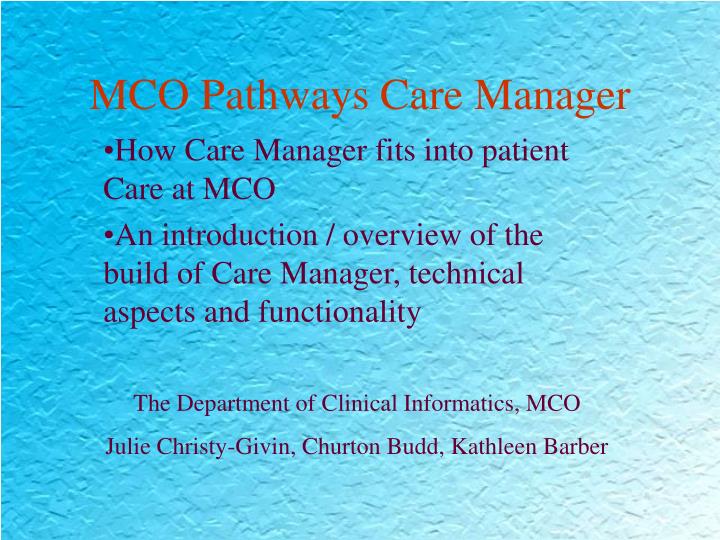 mco pathways care manager