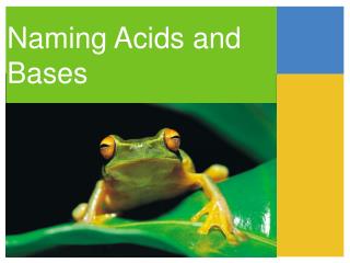 Naming Acids and Bases