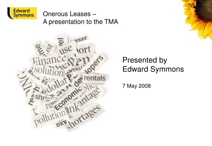 onerous leases a presentation to the tma