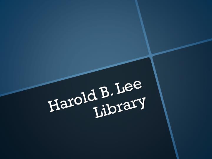 harold b lee library