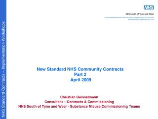 New Standard NHS Community Contracts Part 2 April 2009