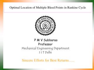Optimal Location of Multiple Bleed Points in Rankine Cycle